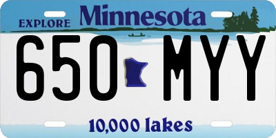 MN license plate 650MYY