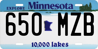 MN license plate 650MZB