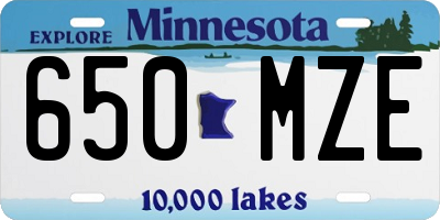 MN license plate 650MZE