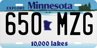 MN license plate 650MZG