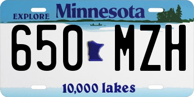 MN license plate 650MZH