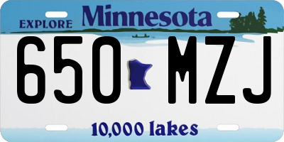 MN license plate 650MZJ