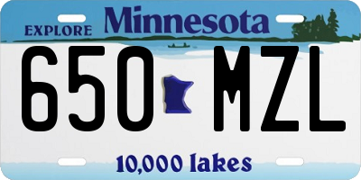 MN license plate 650MZL
