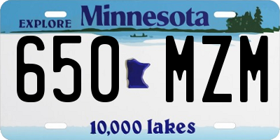 MN license plate 650MZM