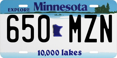 MN license plate 650MZN