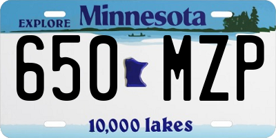 MN license plate 650MZP