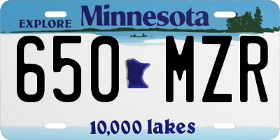 MN license plate 650MZR