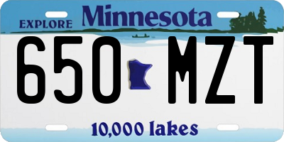 MN license plate 650MZT
