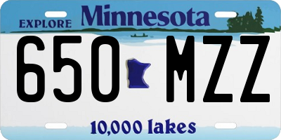 MN license plate 650MZZ