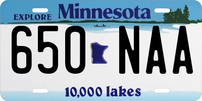 MN license plate 650NAA