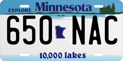 MN license plate 650NAC