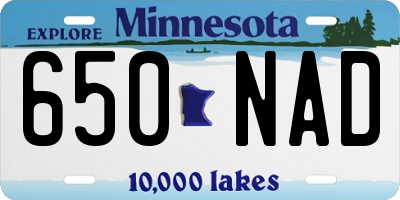 MN license plate 650NAD