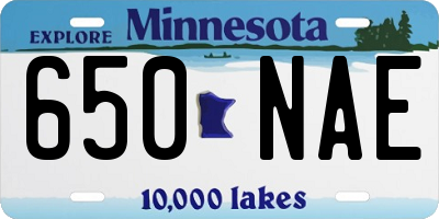 MN license plate 650NAE