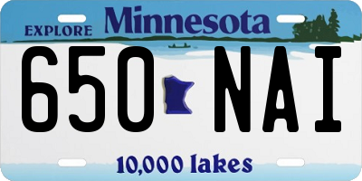 MN license plate 650NAI