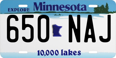 MN license plate 650NAJ
