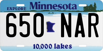 MN license plate 650NAR