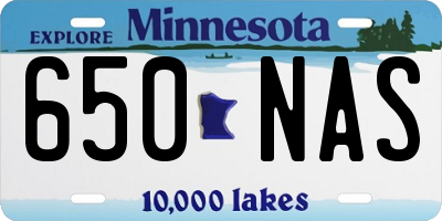 MN license plate 650NAS