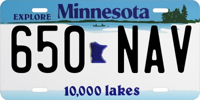 MN license plate 650NAV