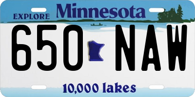 MN license plate 650NAW