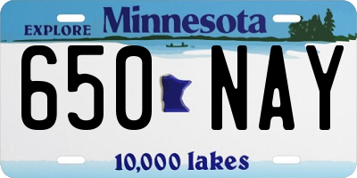 MN license plate 650NAY