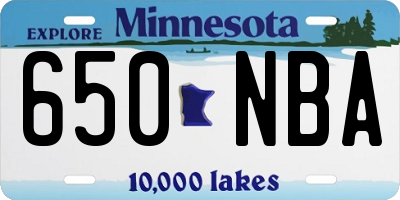 MN license plate 650NBA