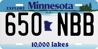 MN license plate 650NBB