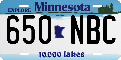 MN license plate 650NBC
