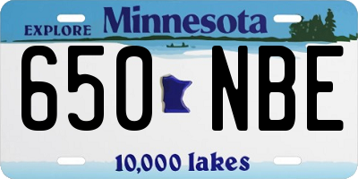 MN license plate 650NBE
