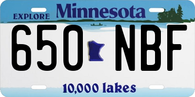 MN license plate 650NBF