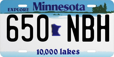 MN license plate 650NBH