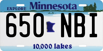MN license plate 650NBI