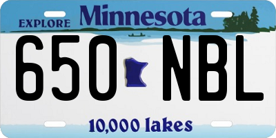 MN license plate 650NBL