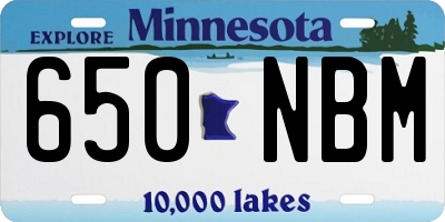 MN license plate 650NBM