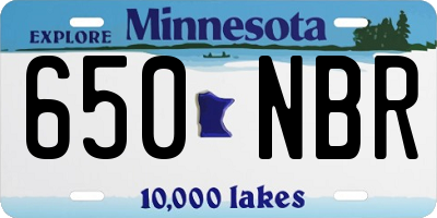 MN license plate 650NBR