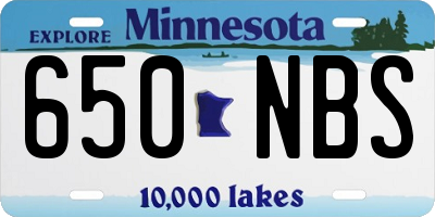 MN license plate 650NBS