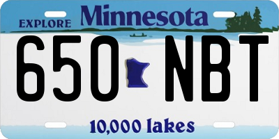 MN license plate 650NBT