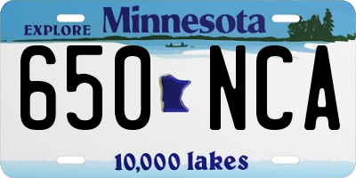 MN license plate 650NCA