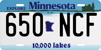 MN license plate 650NCF