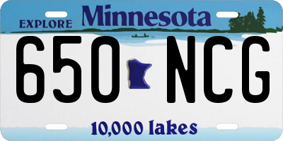 MN license plate 650NCG