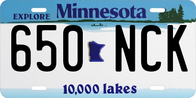 MN license plate 650NCK