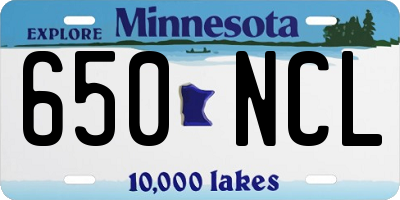 MN license plate 650NCL