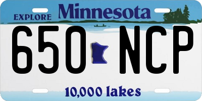 MN license plate 650NCP