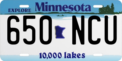 MN license plate 650NCU