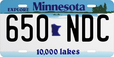 MN license plate 650NDC