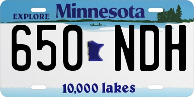 MN license plate 650NDH