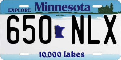 MN license plate 650NLX