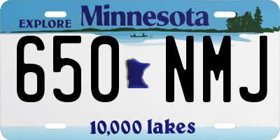 MN license plate 650NMJ