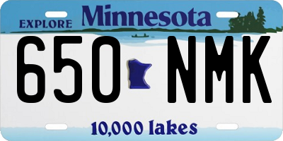 MN license plate 650NMK