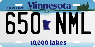 MN license plate 650NML