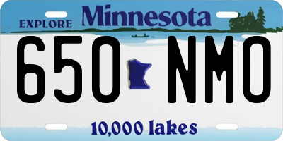 MN license plate 650NMO